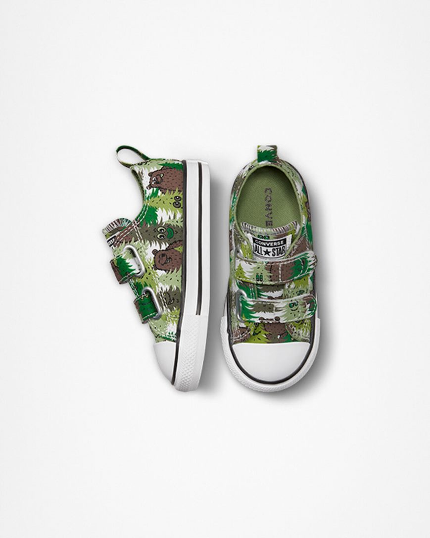 Boys' Converse Chuck Taylor All Star Easy-On Forest Camo Low Top Shoes White / Green | AU 0E416S